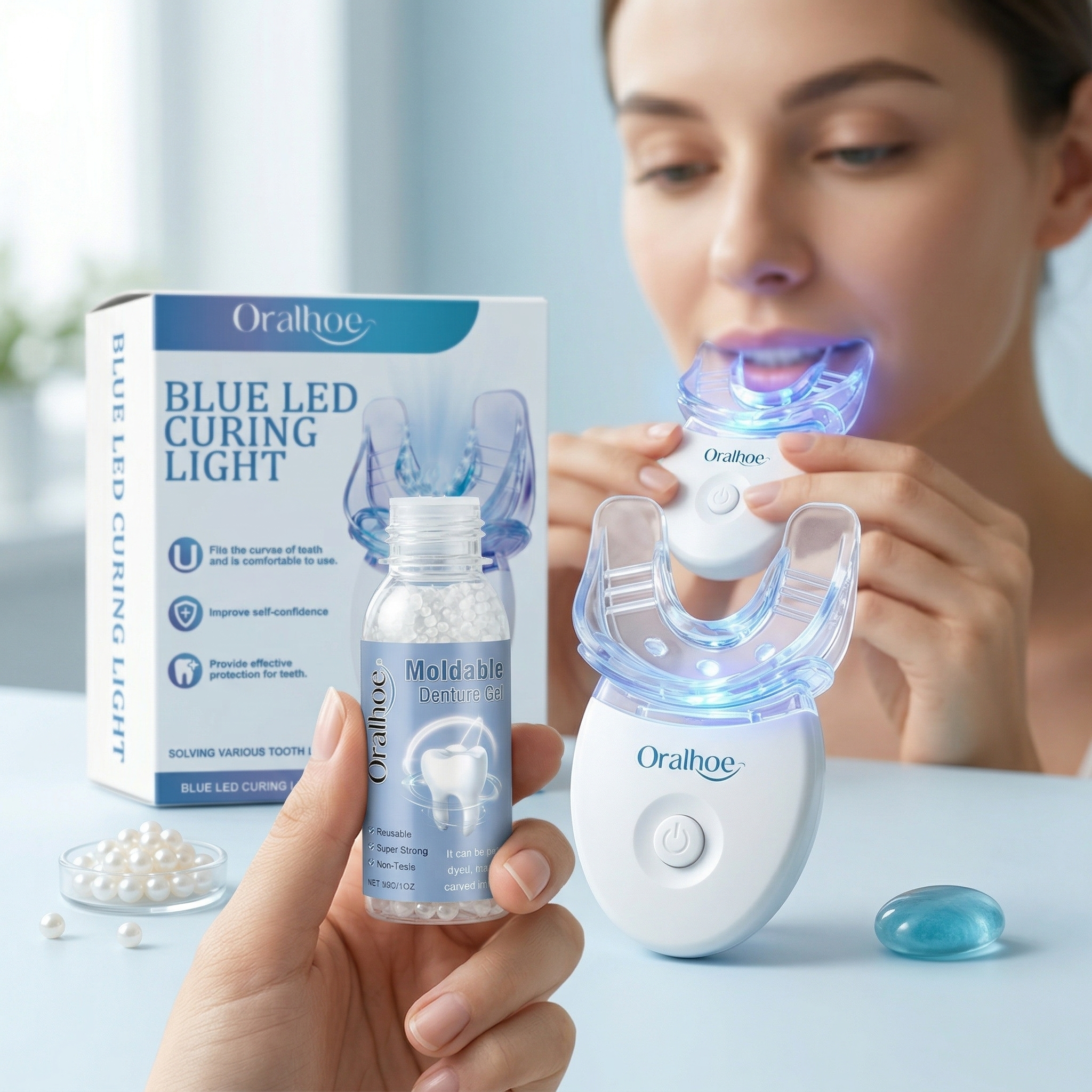 Teeth Whitening Uv Kit - Oralhoe Dental Care Kit Products Permanent