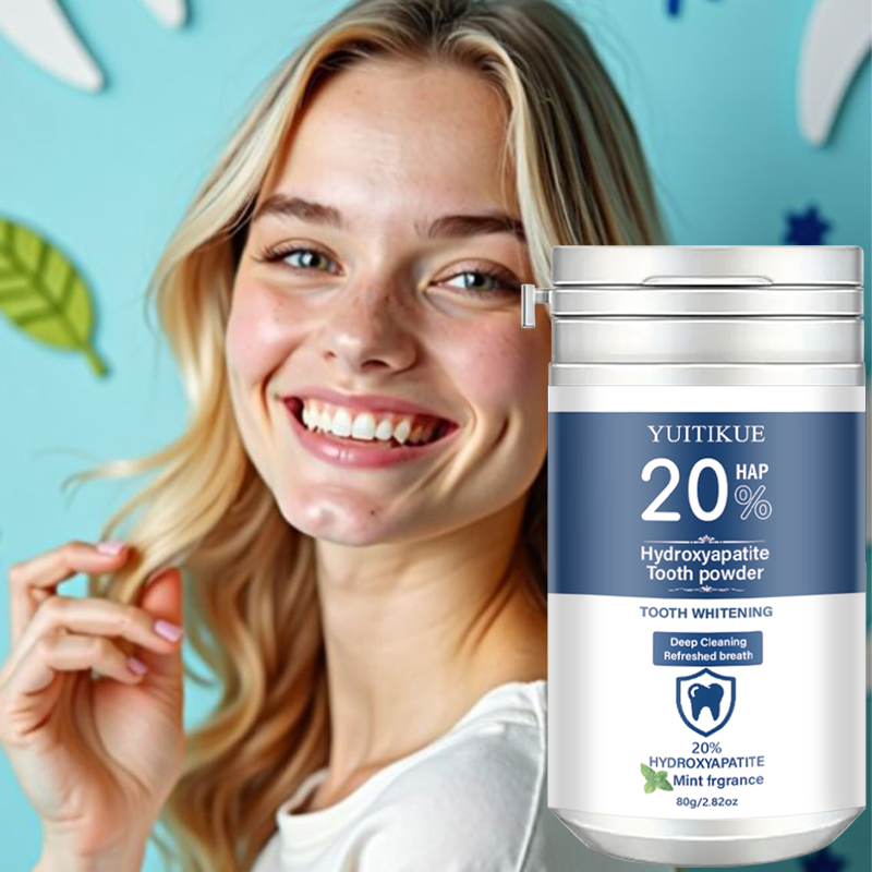 Teeth Whitening From Home - Yuitikue 20% Hydroxyapatite Tooth Powder, Mint