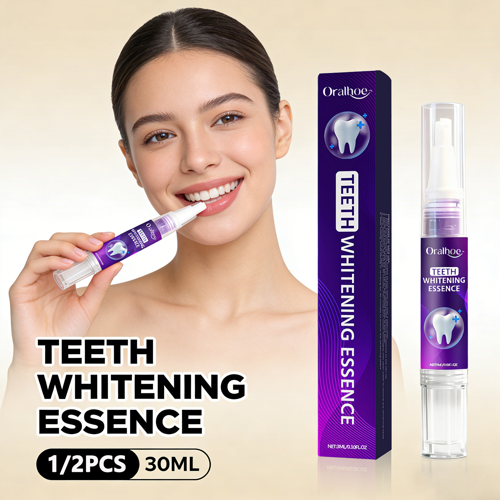 Whitening Pen Bleach - Purple Teeth Whitening Toothpaste Pen -