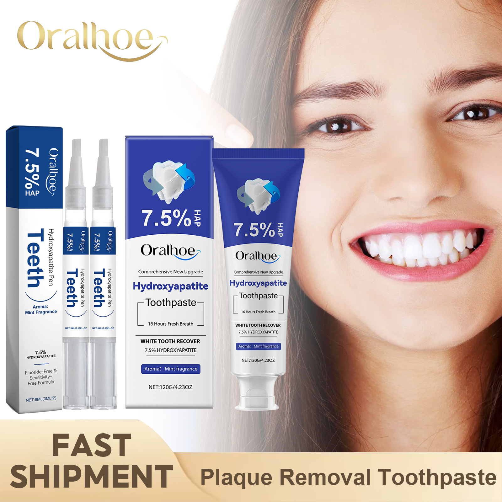 Teeth Whitening Cream - Hydroxyapatite Teeth Care Product Whitening Toothpaste