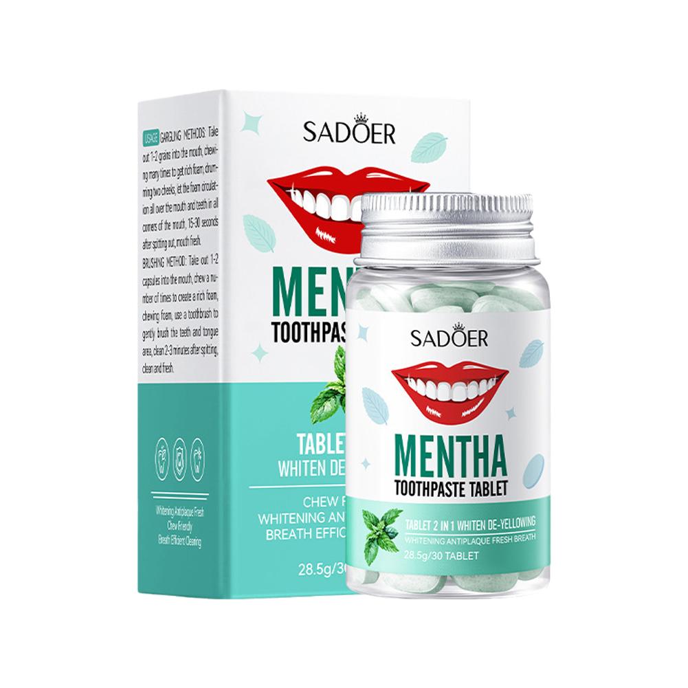 Teeth Whitening Cream - Mint Solid Toothpaste Tablets Mint Flavors