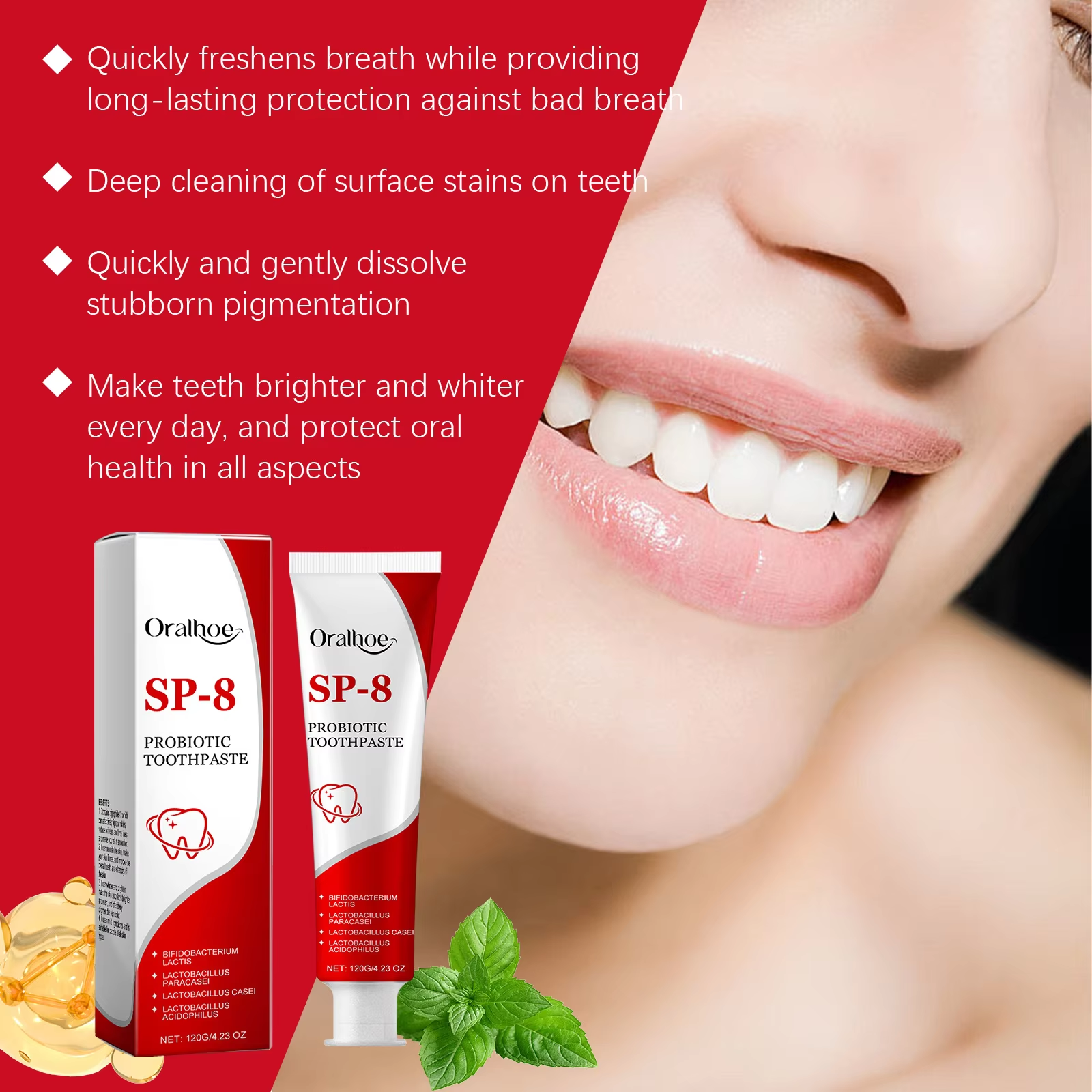 Sp-8 Probiotic Toothpaste Brig - Teeth Whitening Cream ulasan dan harga