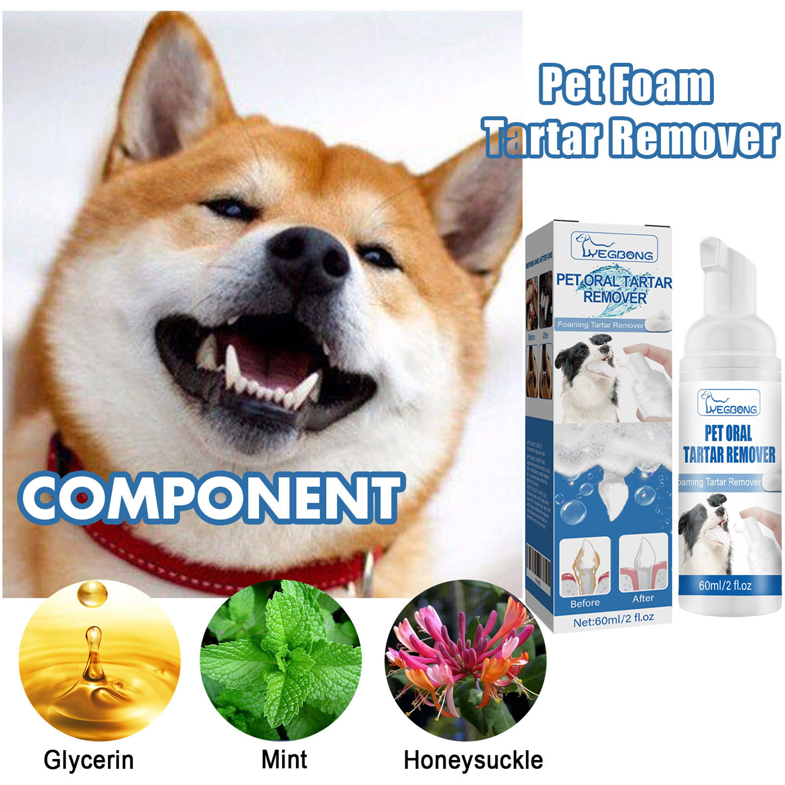 60ml Pets Oral Care Foam Gentl - Teeth Whitening And Stain Removal ulasan dan harga