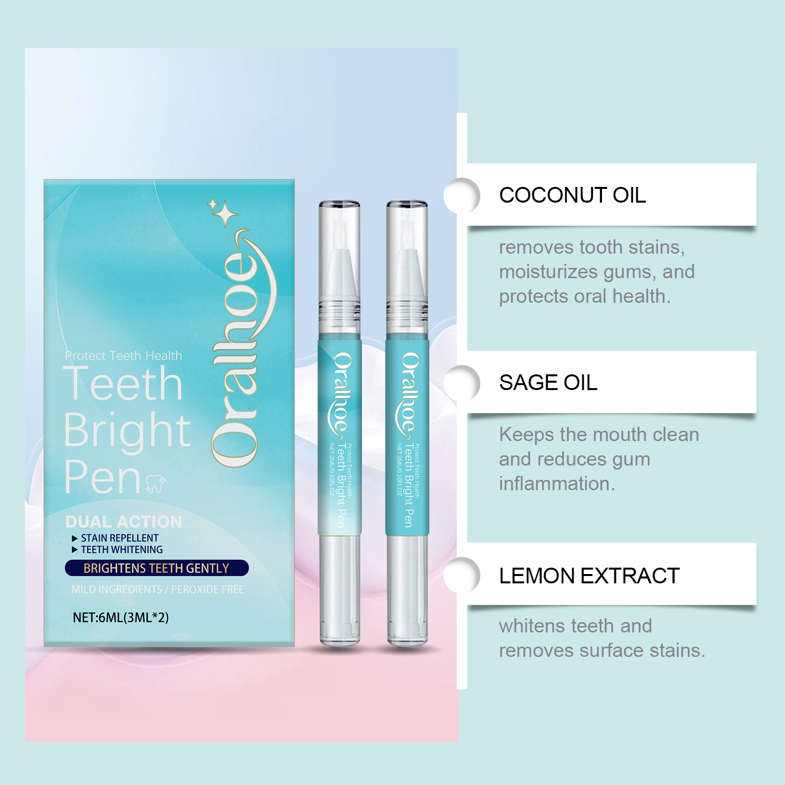 Oralhoe Teeth Bright Pen Painl - Whitening Pen Bleach ulasan dan harga