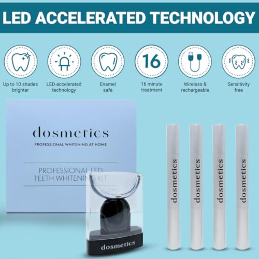 Teeth Whitening Kit with LED L - Teeth Whitening Gel Peroxide ulasan dan harga