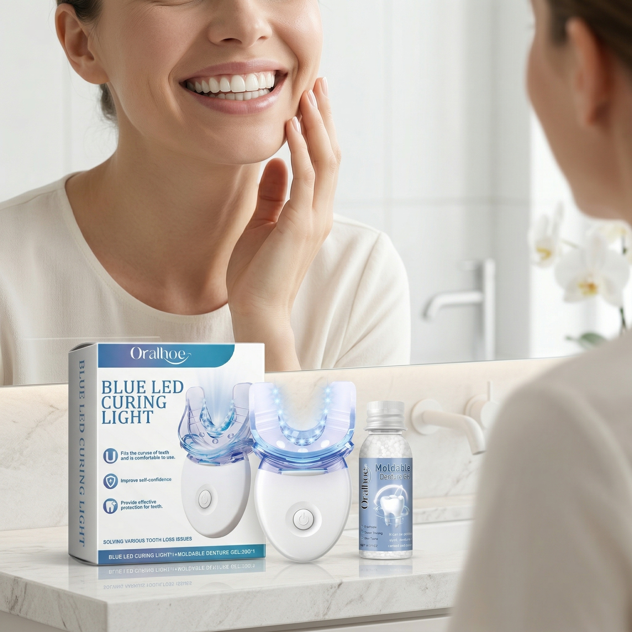 Oralhoe Dental Care Kit Produc - Teeth Whitening Uv Kit ulasan dan harga