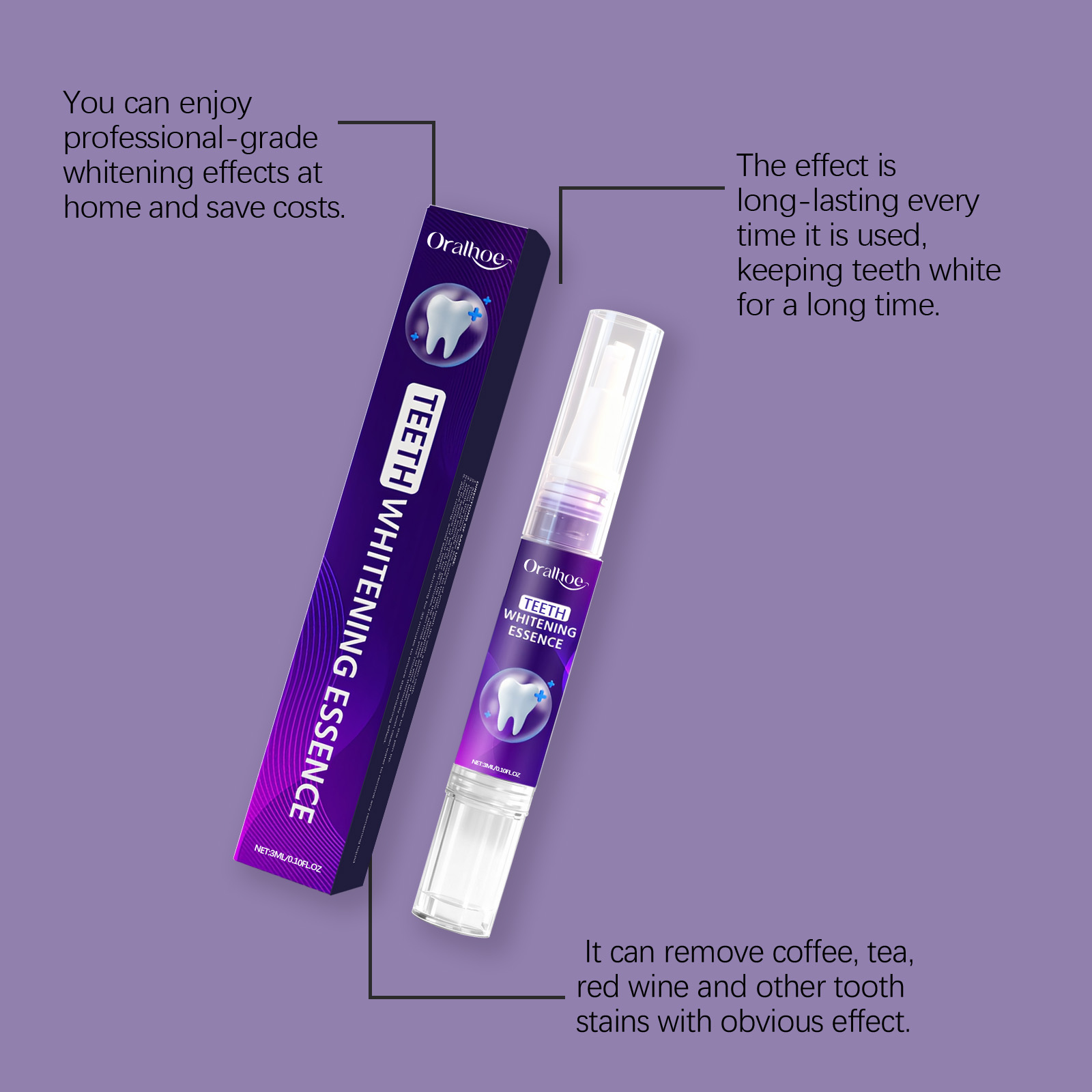 Purple Teeth Whitening Toothpa - Whitening Pen Bleach ulasan dan harga