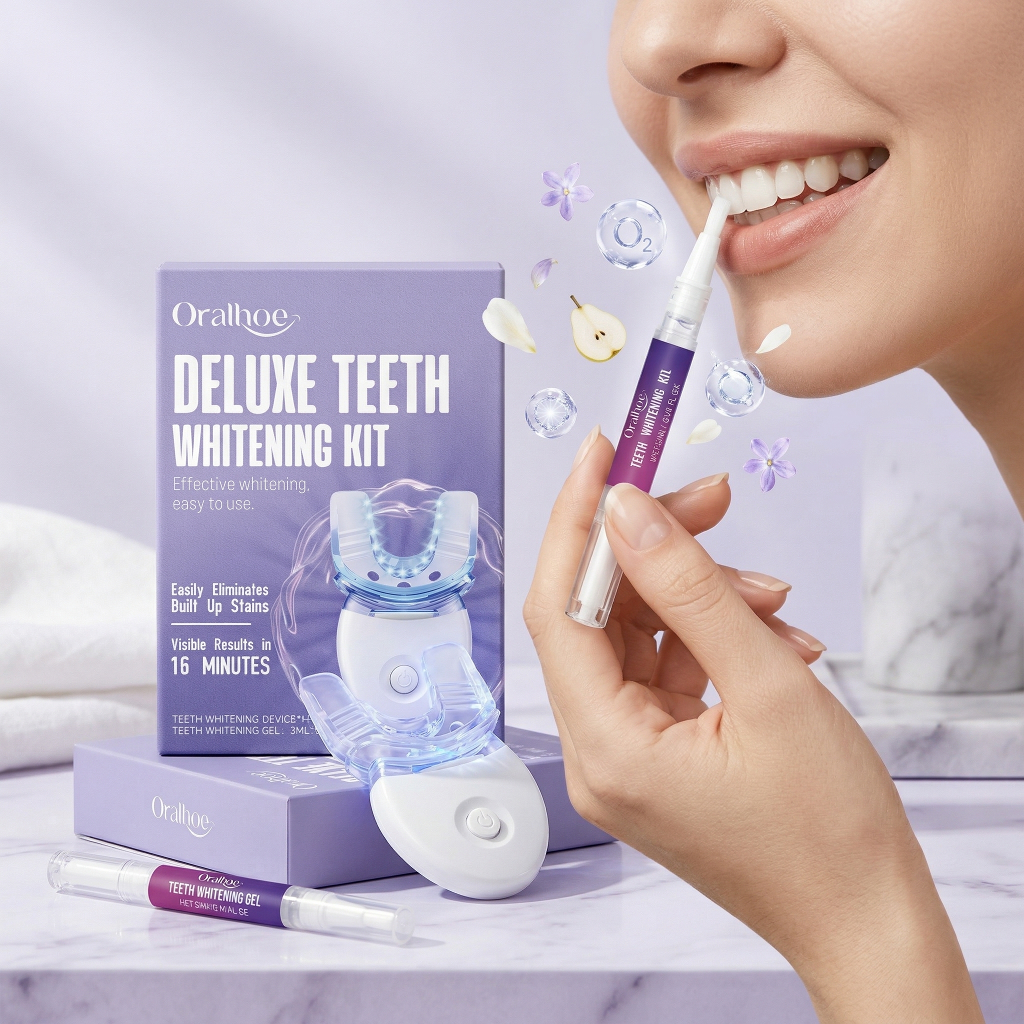 Oralhoe Teeth Care Set Oral Hy - Teeth Whitening Uv Kit ulasan dan harga