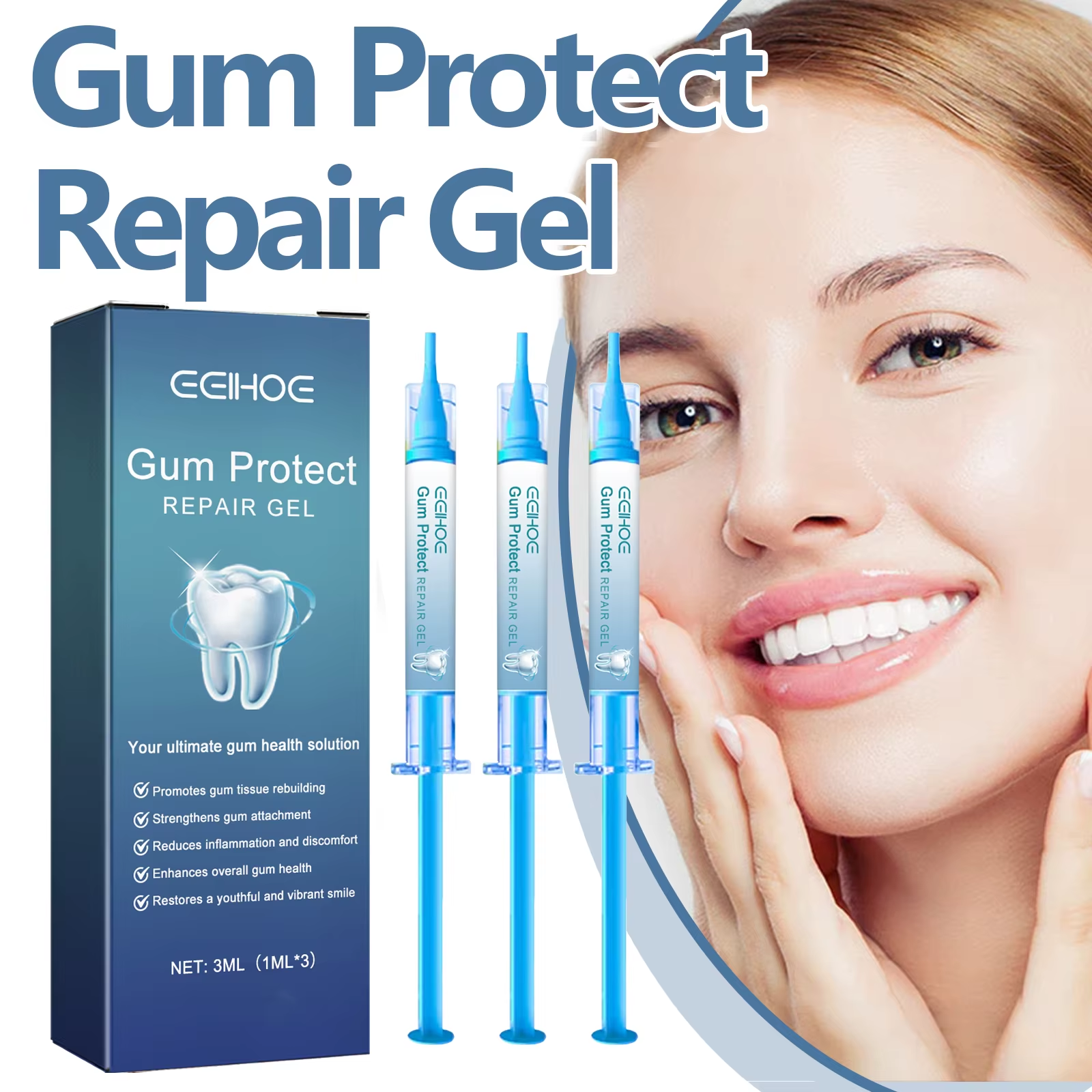 3-Pack Dental Repair Gel Relie - Teeth Whitening Uv Kit ulasan dan harga