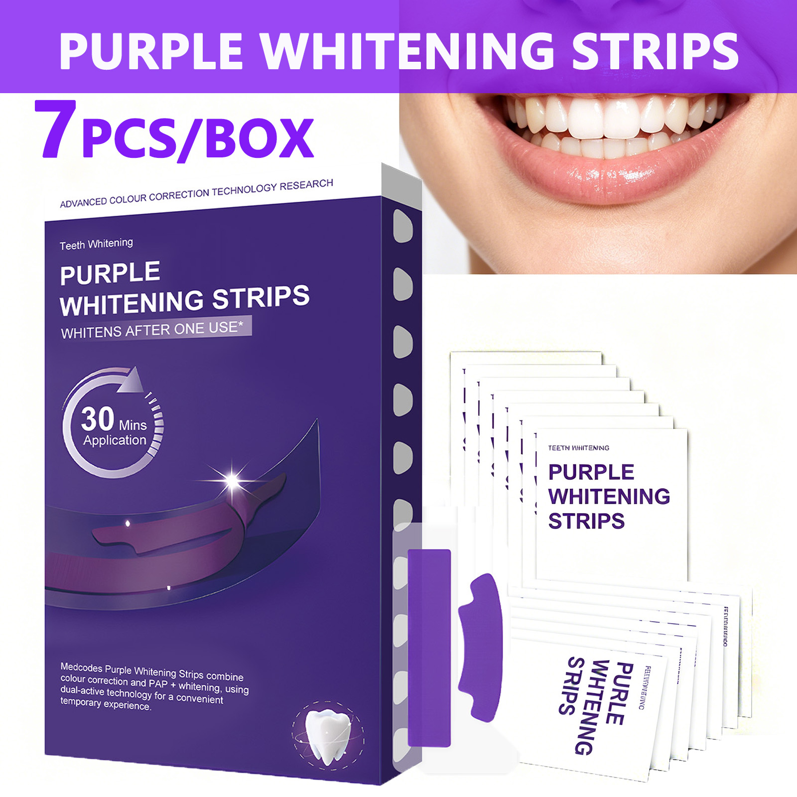 Purple Teeth Whitening Strips  - Teeth Whitening Retainer ulasan dan harga