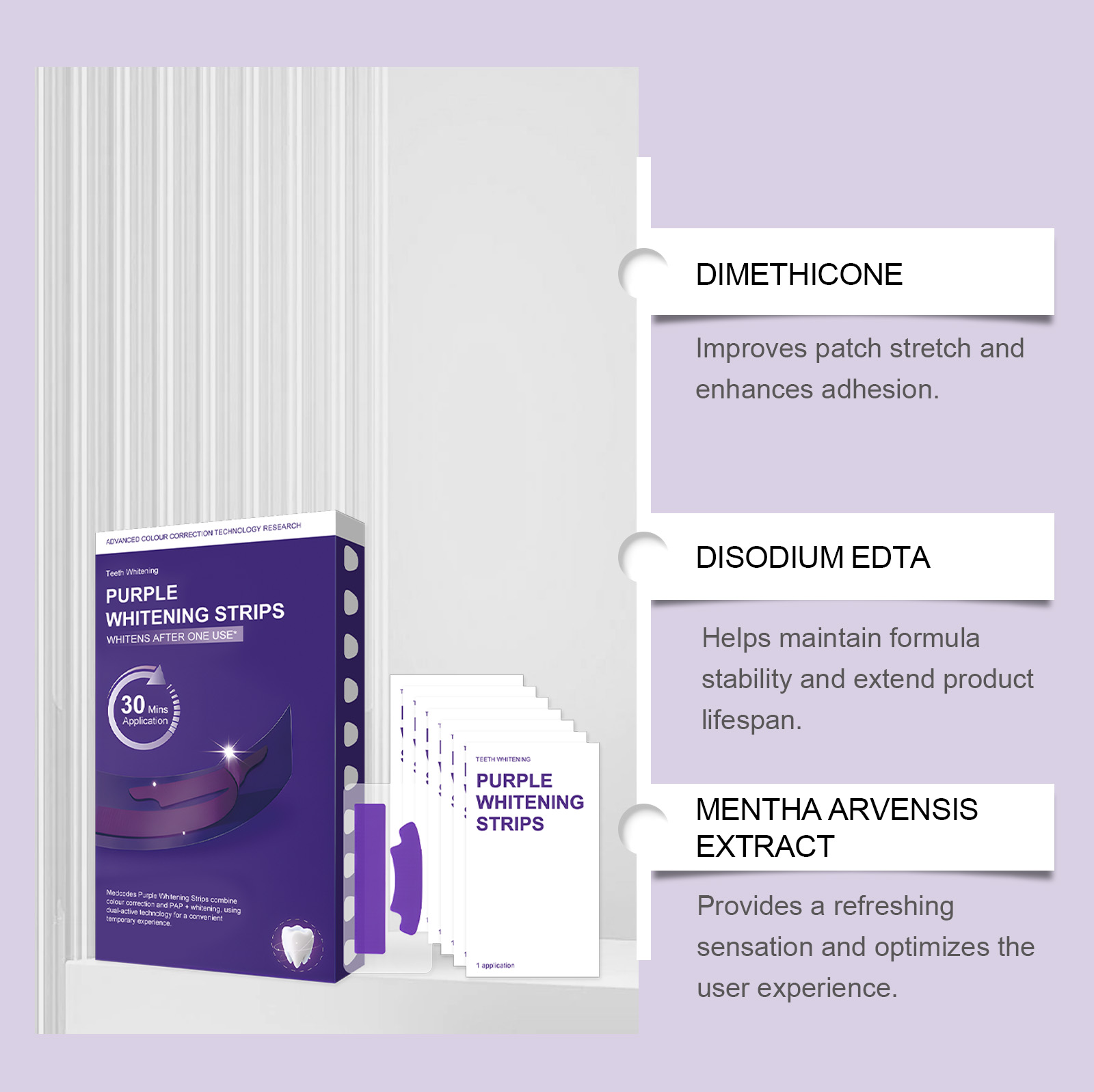 Purple Teeth Whitening Strips  - Teeth Whitening Retainer ulasan dan harga