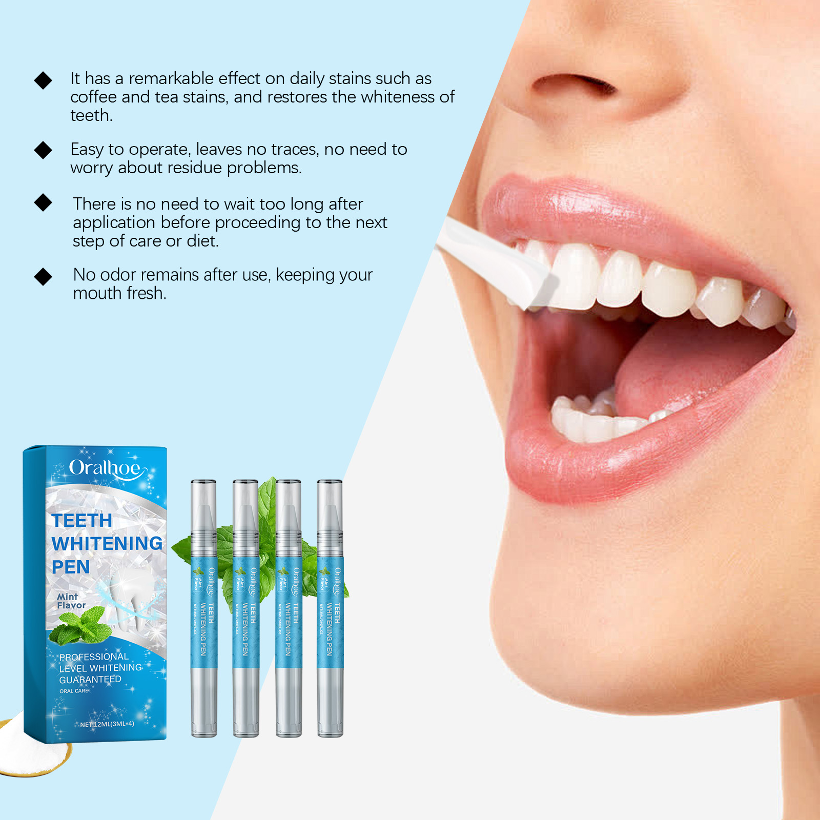 Oralhoe 12ml Teeth Whitening P - Whitening Pen Bleach ulasan dan harga