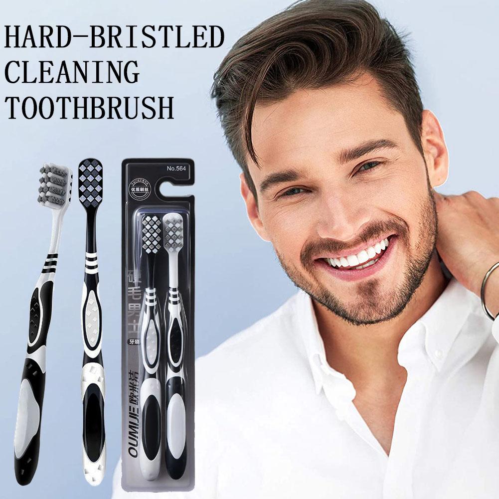 2PCS Hard Bristle Toothbrush D - Teeth Whitening And Stain Removal ulasan dan harga