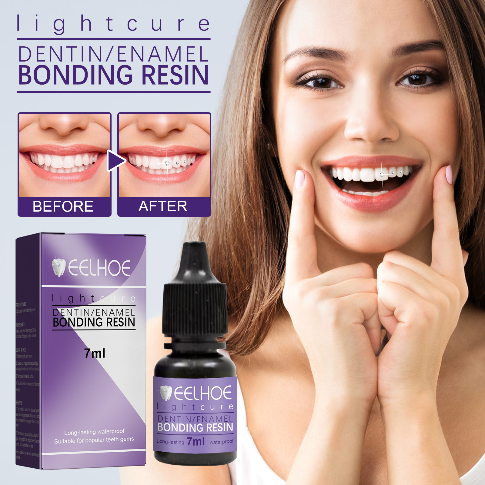 Tooth Gem Glue Dental Adhesive - Teeth Whitening Uv Kit ulasan dan harga
