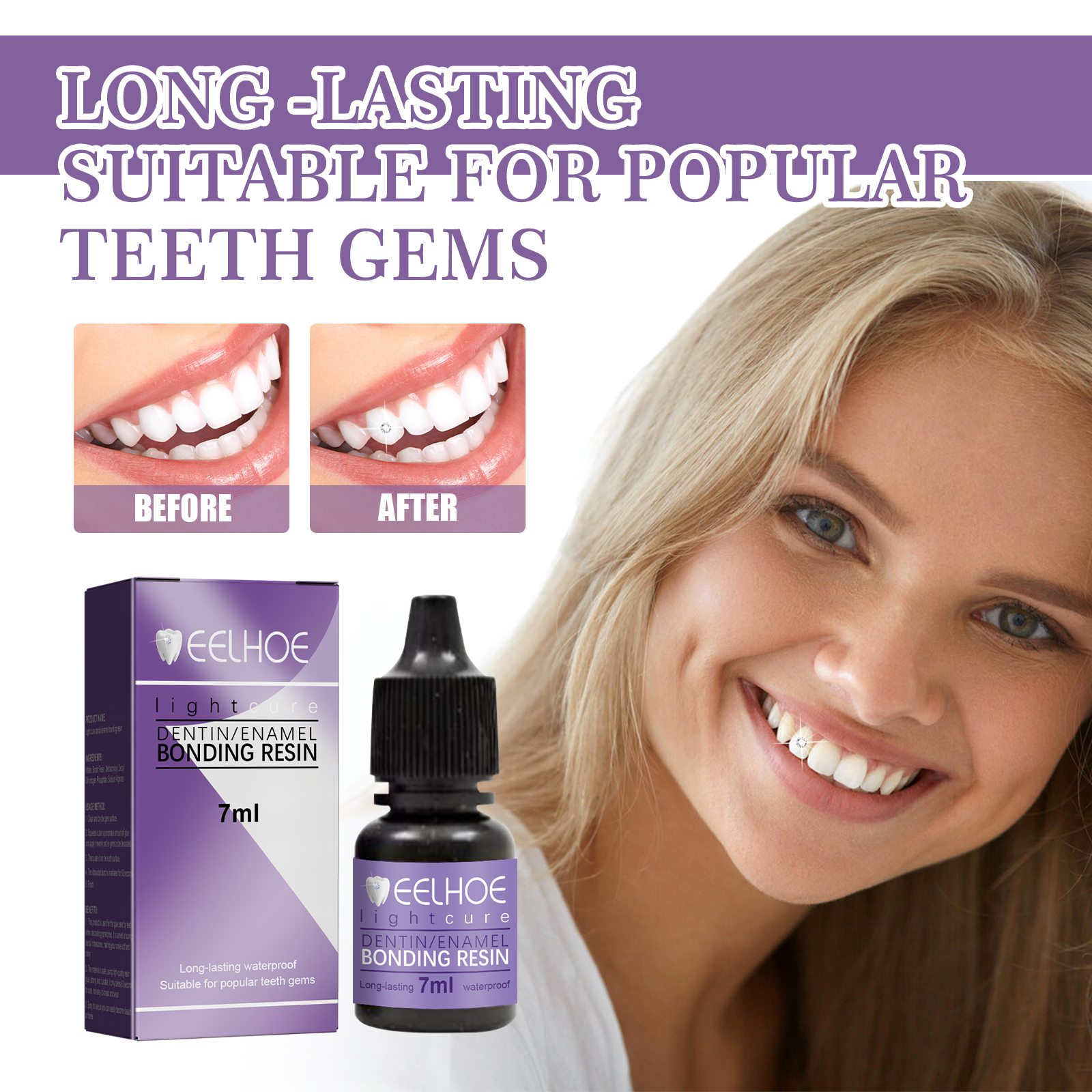 Tooth Gem Glue Dental Adhesive - Teeth Whitening Uv Kit ulasan dan harga