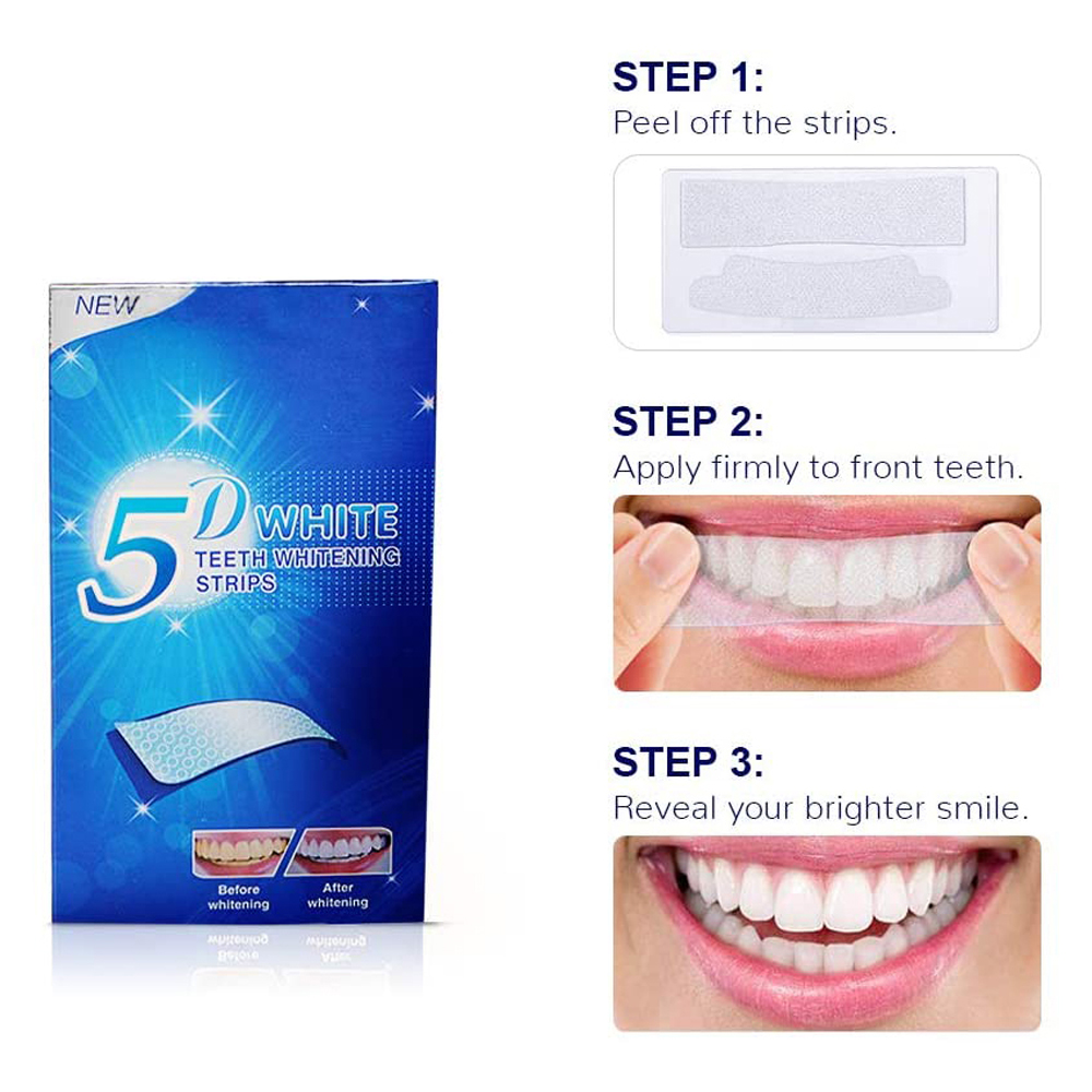 5D White Teeth Whitening Strip - Teeth Whitening From Home ulasan dan harga