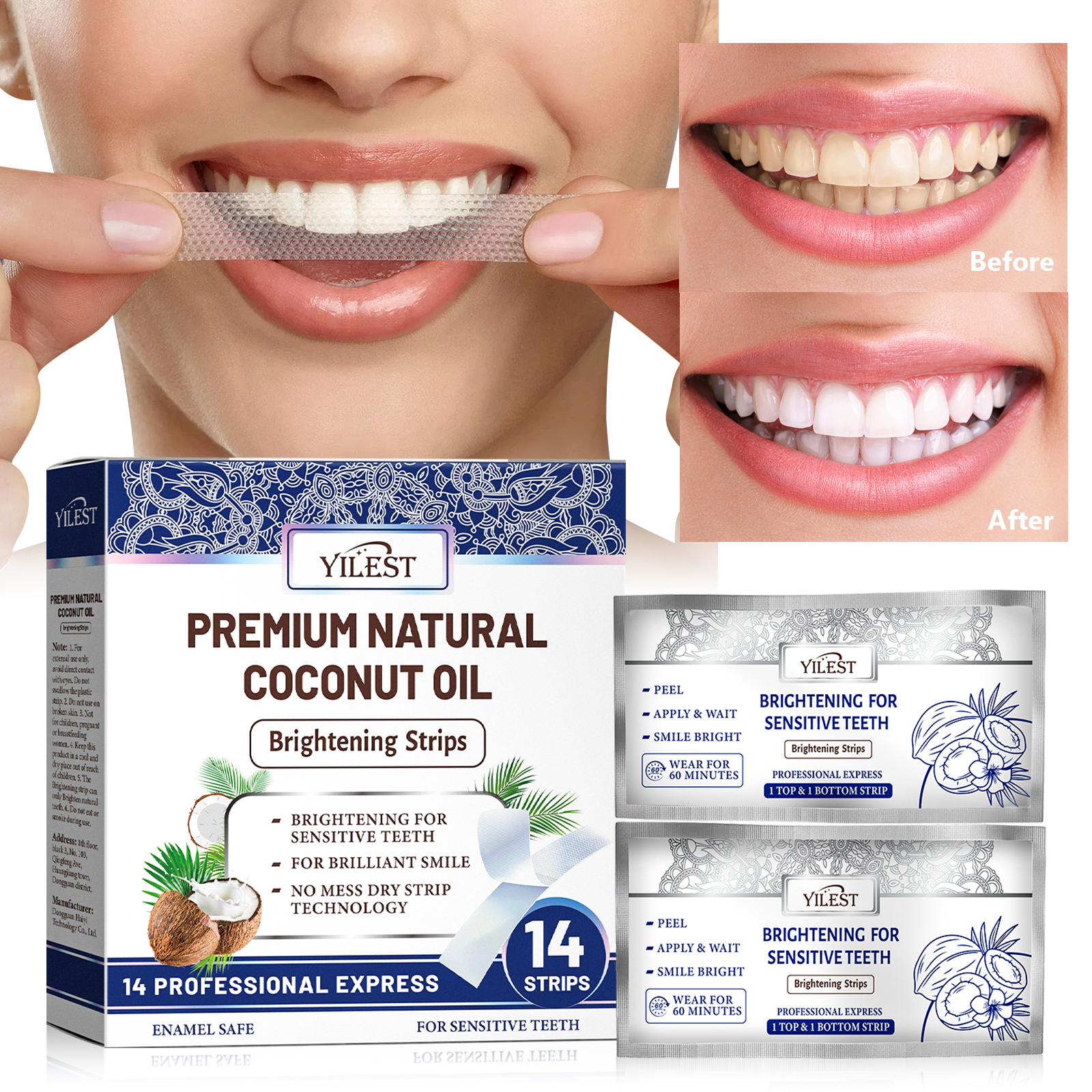 Teeth Whitening Strips 14pcs C - Teeth Whitening Retainer ulasan dan harga